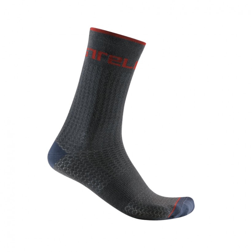 Meias Castelli Distanza 20 Cinza Vermelho