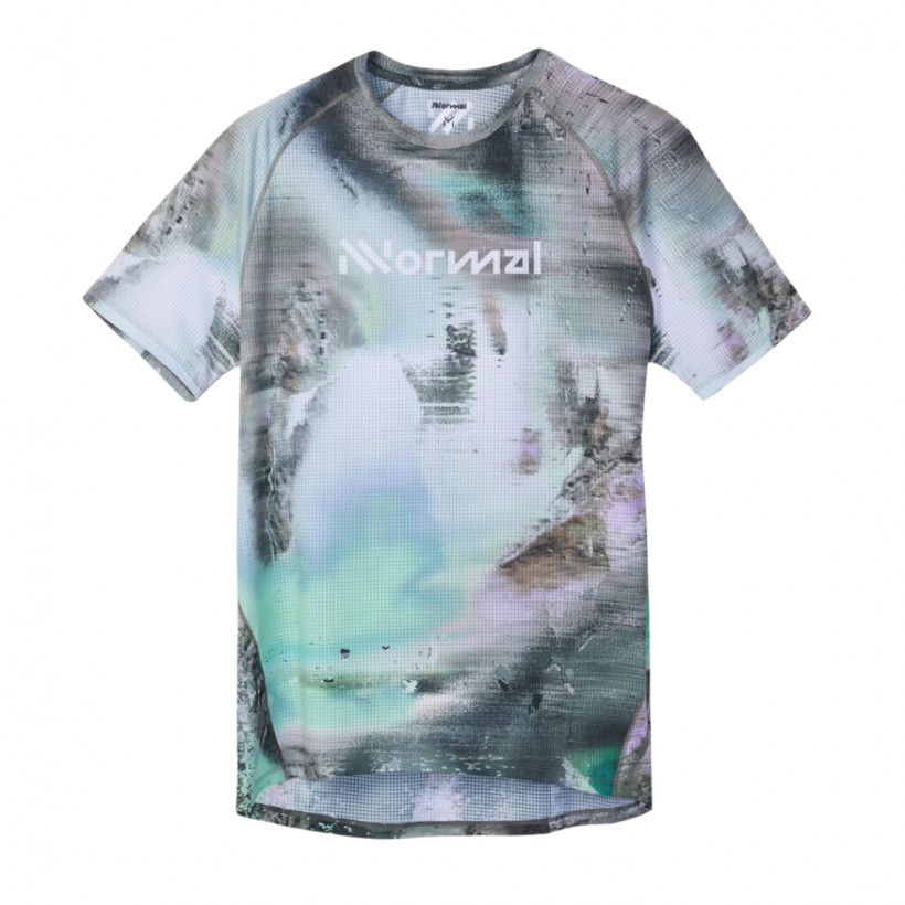 Koszulka NNormal Race T-Shirt z Krótkim Rękawem Szaro-Czarno-Zielona