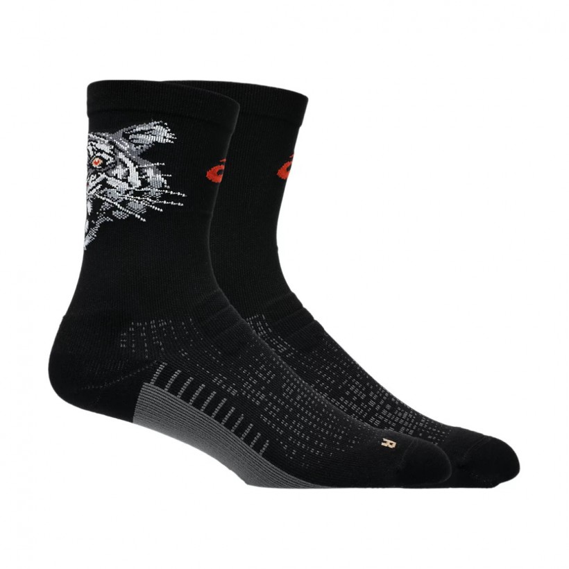 Calcetines Asics Performance Run Crew Negro Rojo
