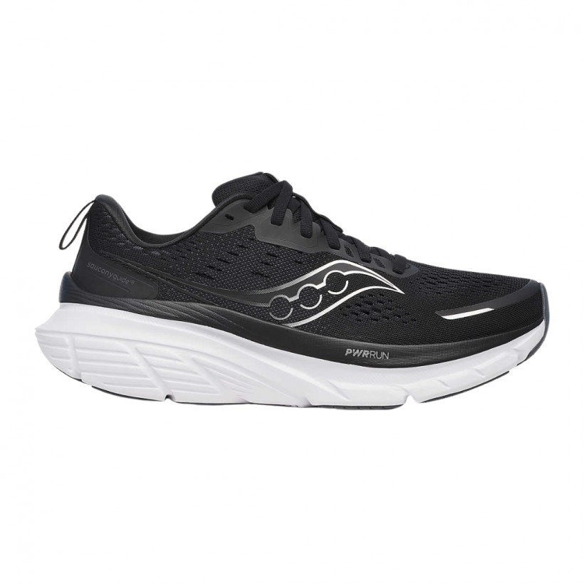 Chaussures Saucony Guide 18 Wide Noir Blanc SS25 Femme