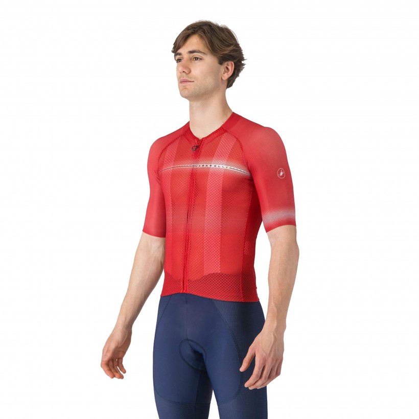Maillot Manga Corta Castelli Climber's A/C Rojo Negro