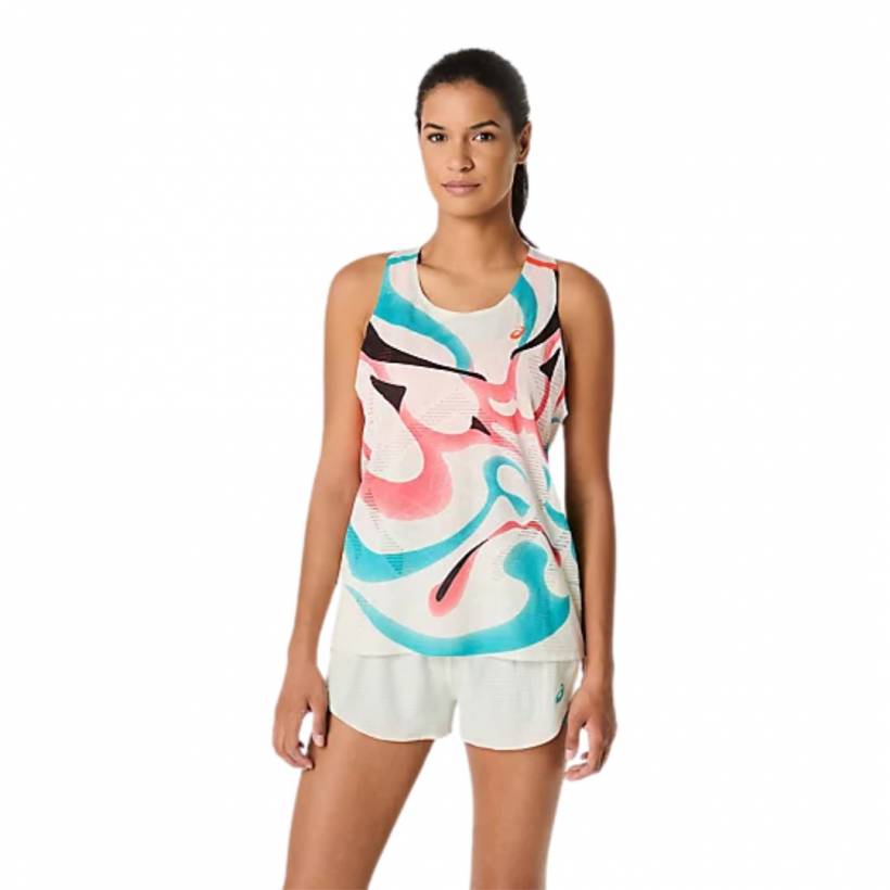 Camiseta Asics Limited Series Metarun Tank Sin Mangas Beige Mujer