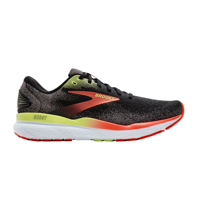 Zapatillas Brooks Ghost 16 Negro Naranja SS25