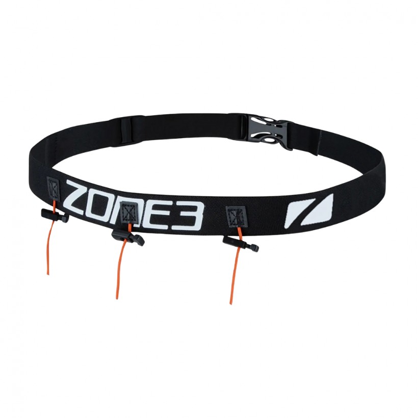 Zone3 Racebelt Gel Loops Race Number Belt Black Orange