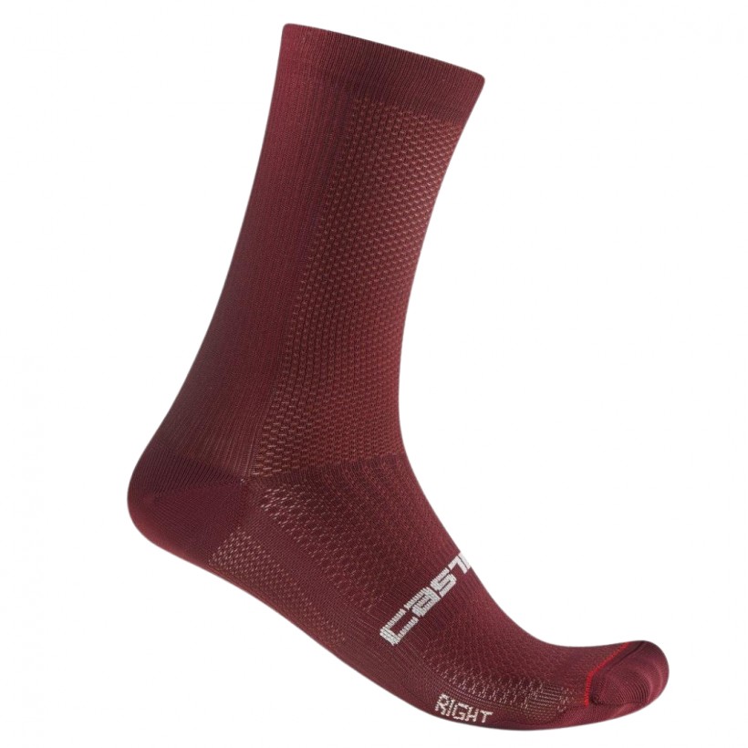 Chaussettes Castelli Espresso 18 Bordeaux