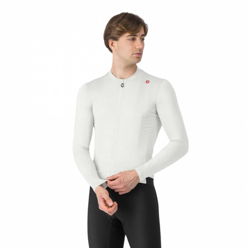 Maillot Castelli Espresso Thermal Manga Longa Branco
