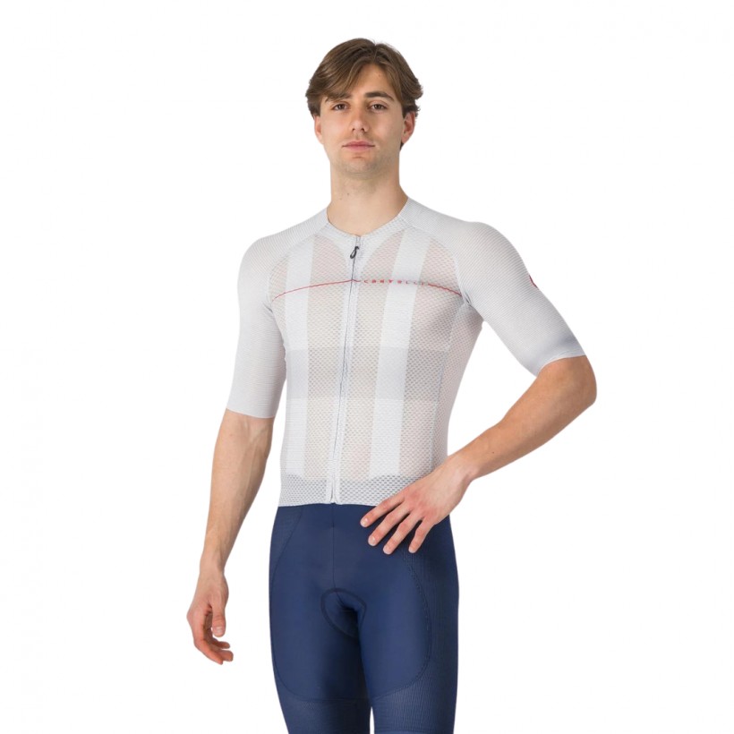 Maglia Castelli Climber's A/C Manica Corta Bianco Grigio