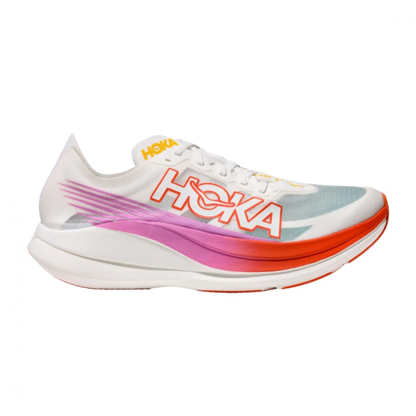 Zapatillas Hoka Rocket X 2 Blanco Naranja SS25 Unisex