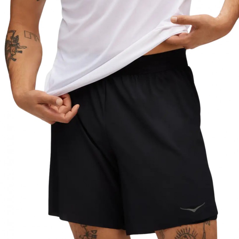 Pantalón Corto Hoka Glide 7" 2 en 1 Negro