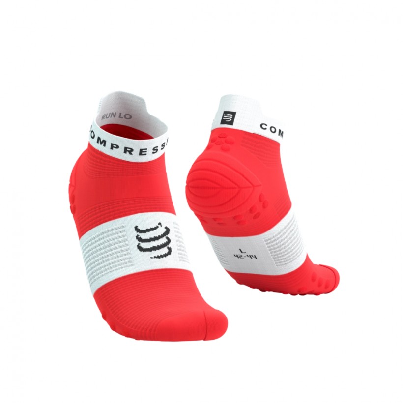 Skarpety Compressport Pro Racing v4.0 Run Low Czerwono-Białe
