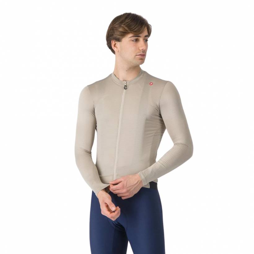 Maillot Castelli Espresso LS Manga Longa Bege