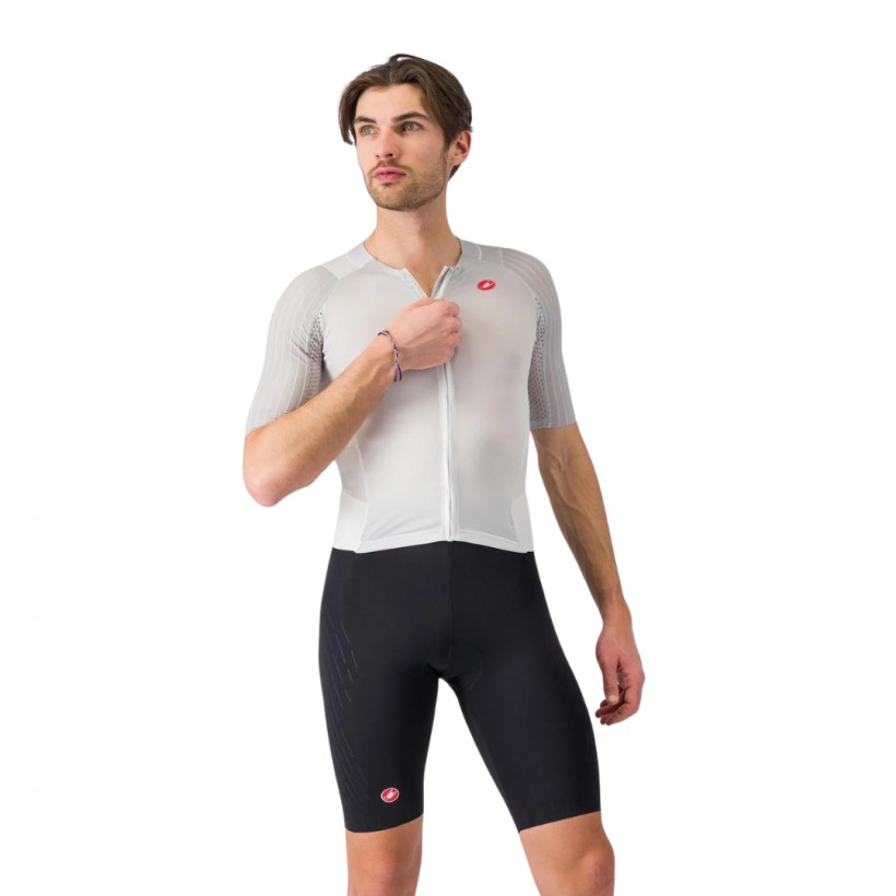 Macacão de Triatlo Castelli Free San Remo 3 M/C Branco Preto