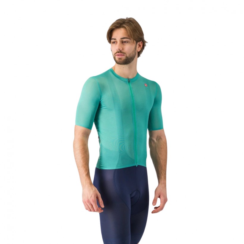 Maillot Castelli Superleggera A/C Manga Corta Azul Verde