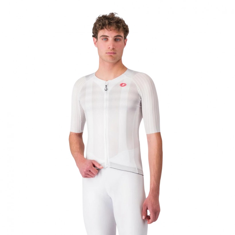 Camisa Castelli Aero Race 8S Manga Curta Branca
