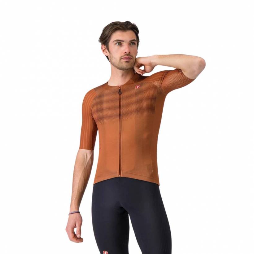 Castelli Aero Race 8S Short Sleeve Brown Jersey