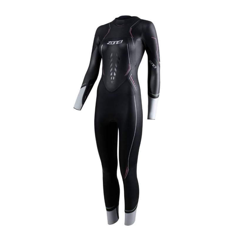 Combinaison en néoprène Zone3 Aspire Noir Rose Femme
