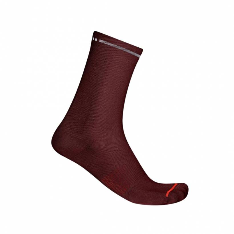 Castelli Premio Evo 18 Socken in Bordeauxrot