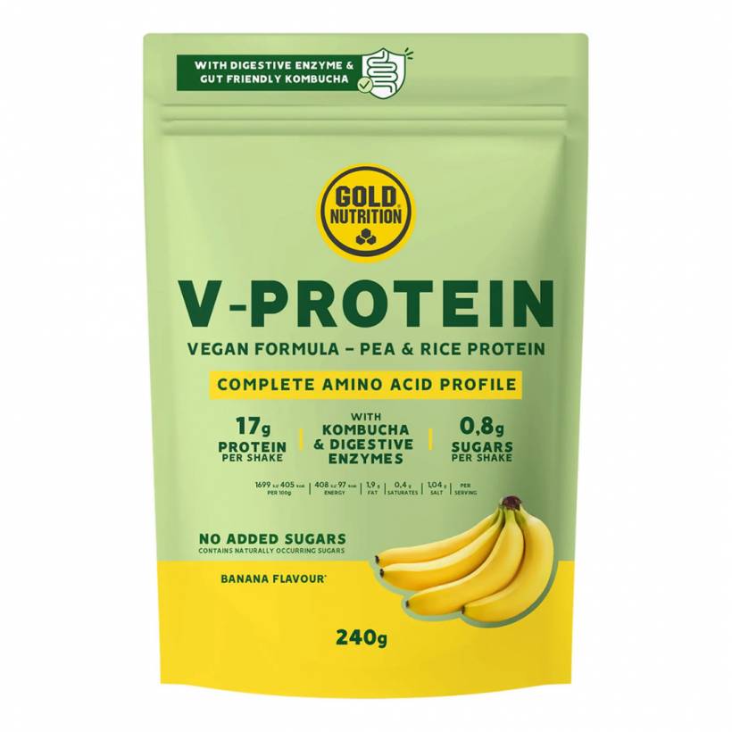 Protéine Végane GoldNutrition V-Protein Kombucha Banane 240g