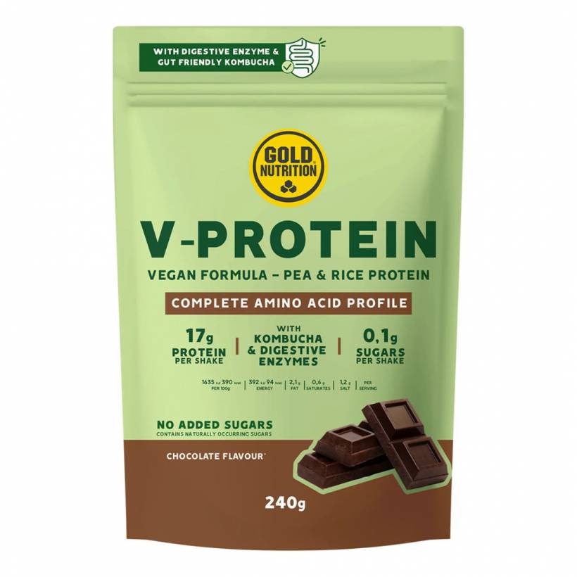 Białko wegańskie GoldNutrition V-Protein Kombucha Czekolada 240g