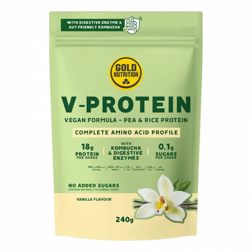 Proteina Vegana GoldNutrition V-Protein Kombucha Vaniglia 240g