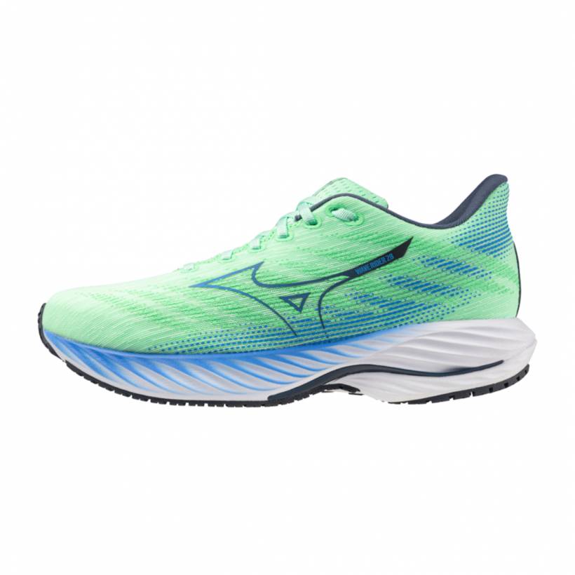 Chaussures Mizuno Wave Rider 28 Vert Bleu SS25