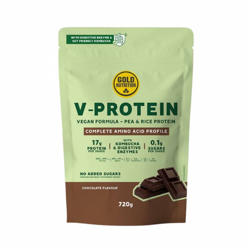 Białko wegańskie GoldNutrition V-Protein Kombucha Czekolada 720g